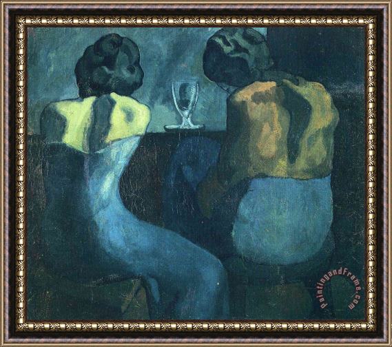 Pablo Picasso Two Women Sitting at a Bar 1902 Framed Painting