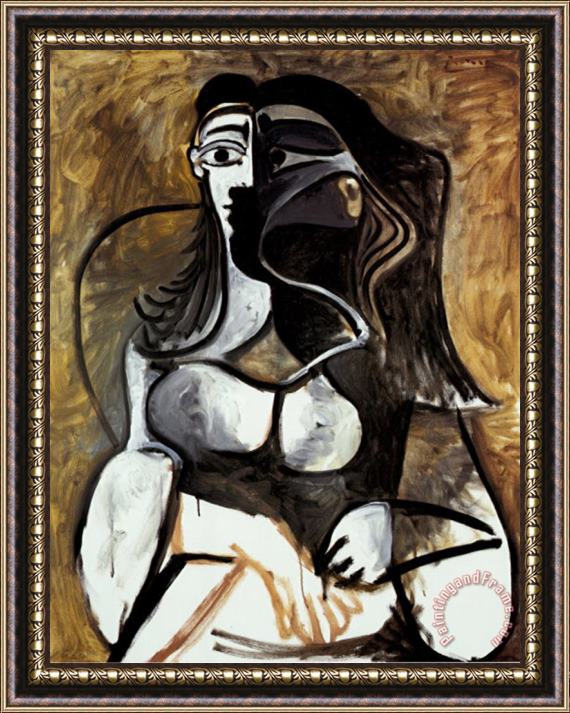 Pablo Picasso Woman in an Armchair Framed Painting