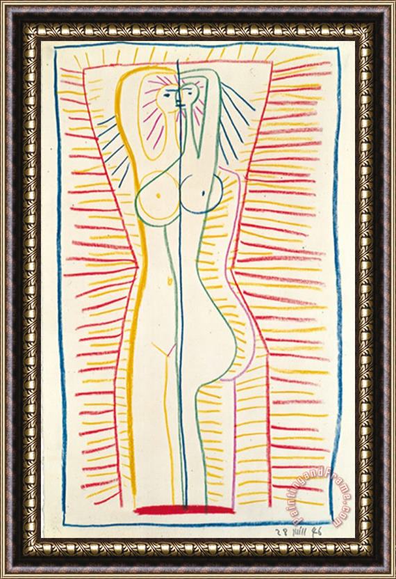 Pablo Picasso Woman Standing C 1946 Framed Painting