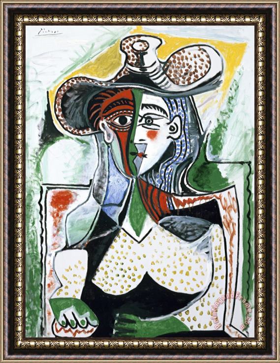 Pablo Picasso Woman with a Large Hat Framed Print