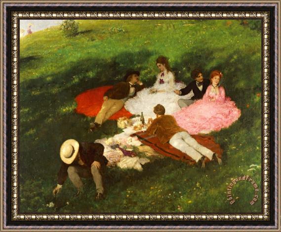Pal Szinyei Merse Picnic In May Framed Painting