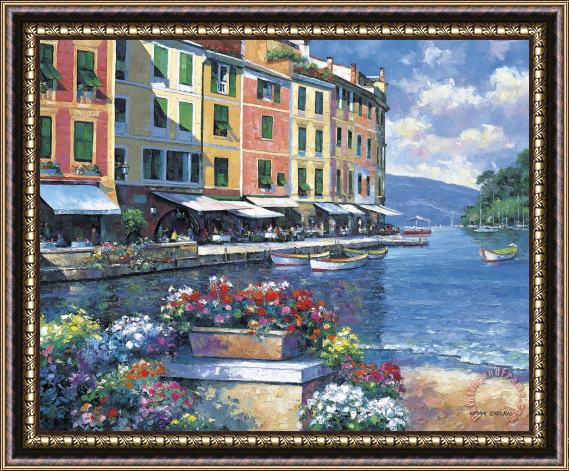 pallet Reflections of Portofino Framed Painting