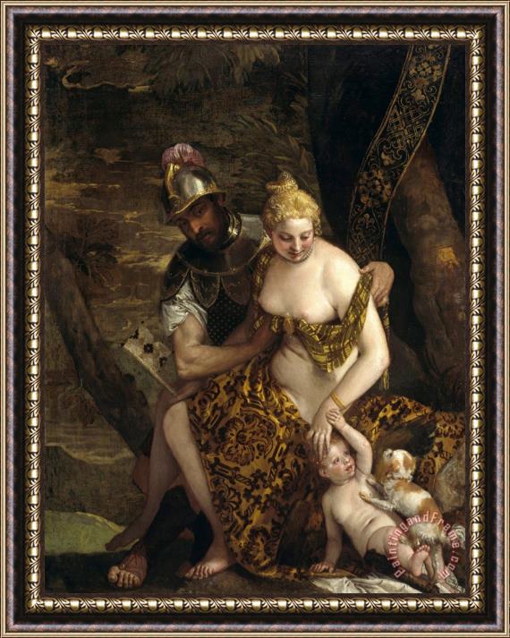 Paolo Caliari Veronese Mars, Venus And Cupid Framed Print