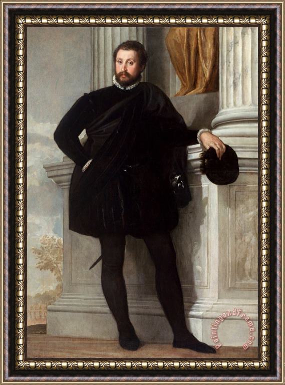 Paolo Caliari Veronese Portrait of a Man Framed Painting