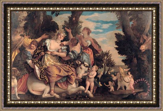 Paolo Caliari Veronese Rape of Europa Framed Painting