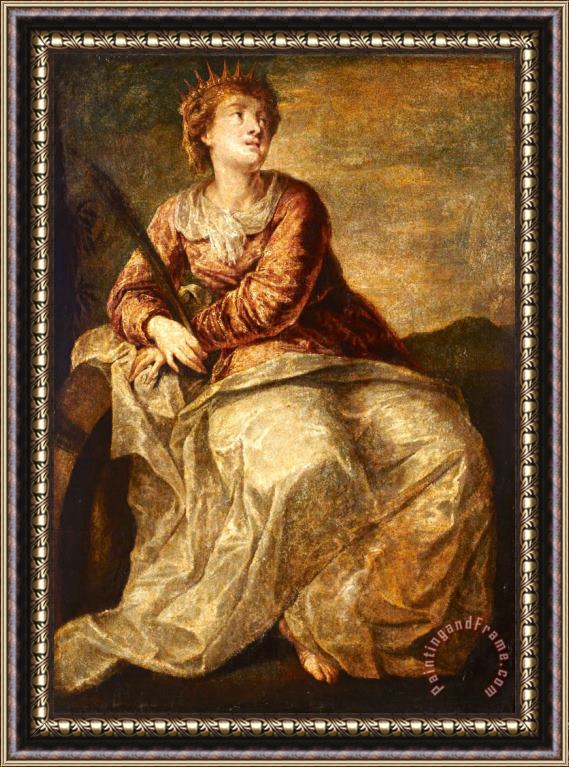 Paolo Caliari Veronese St Catherine Framed Painting