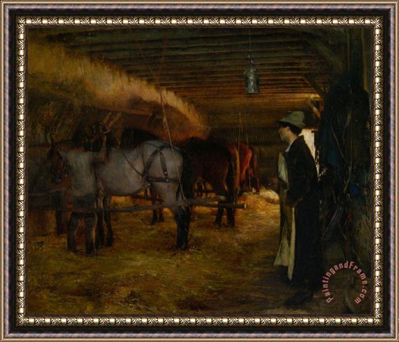 Pascal Adolphe Jean Dagnan Bouveret A Stable Framed Print