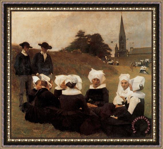 Pascal Adolphe Jean Dagnan Bouveret Breton Women at a Pardon Framed Painting