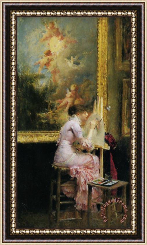 Pascal Adolphe Jean Dagnan Bouveret Lartiste Au Musee Framed Painting