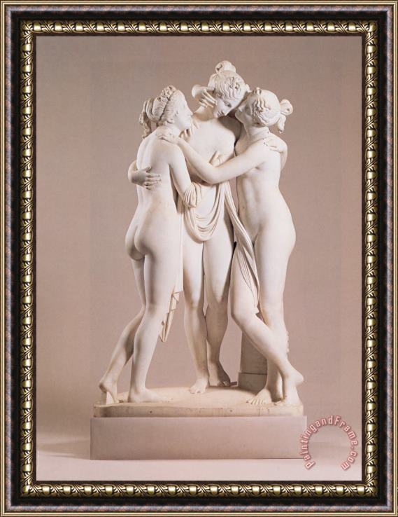 Pasquale Romanelli The Three Graces Framed Painting