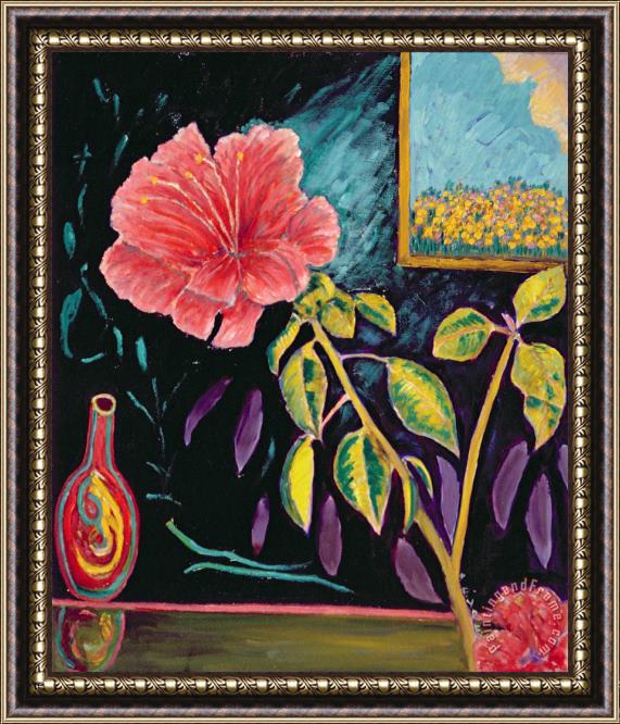 Patricia Eyre Hibiscus With Vase Framed Print