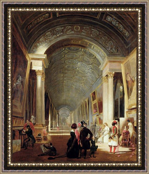 Patrick Allan Fraser View of the Grande Galerie of the Louvre Framed Painting