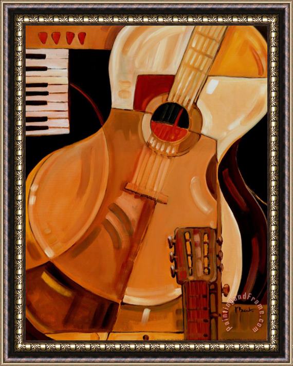 Paul Brent Abstract Guitar Framed Painting
