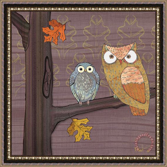 Paul Brent Awesome Owls Iv Framed Painting