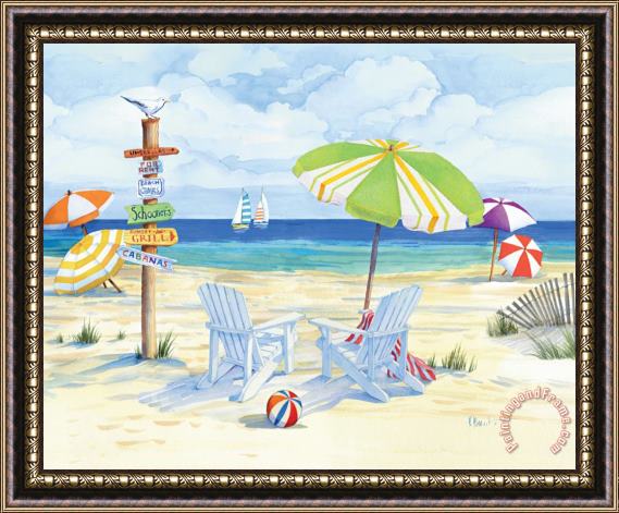 Paul Brent Beachside Chairs Framed Painting