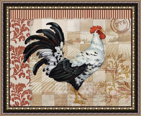 Paul Brent Bergerac Rooster Red I Framed Print