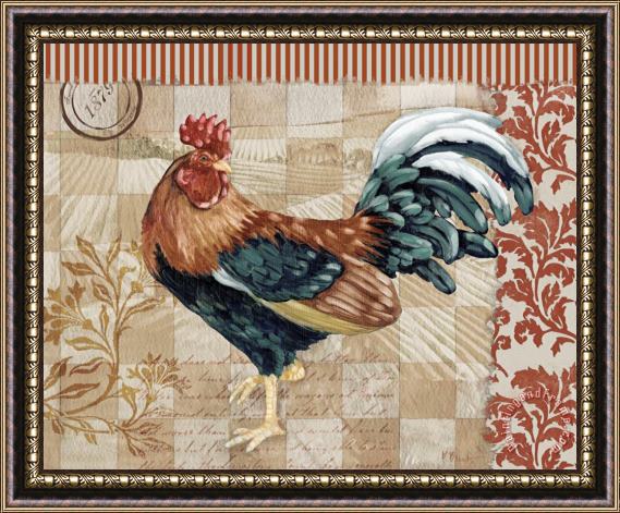 Paul Brent Bergerac Rooster Red II Framed Painting
