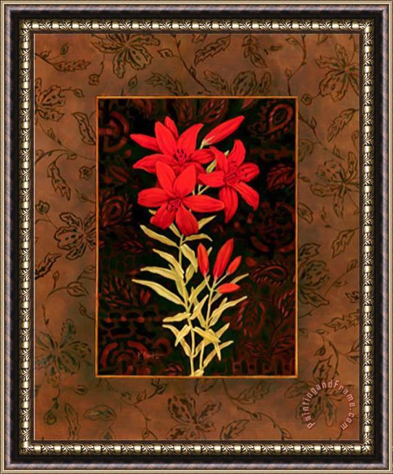 Paul Brent Damask Lily Framed Painting