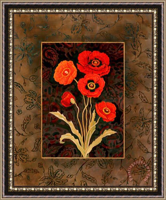 Paul Brent Damask Poppies Framed Print