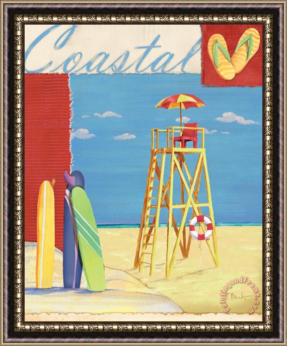 Paul Brent Lifeguard Collage Iv Framed Painting