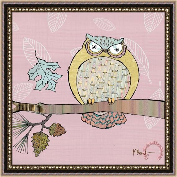 Paul Brent Pastel Owls III Framed Print