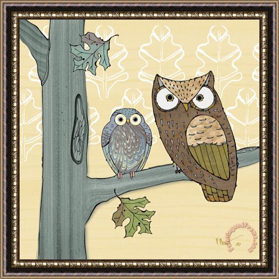 Paul Brent Pastel Owls Iv Framed Print