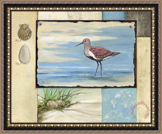 Paul Brent Sandpiper Collage II Framed Painting