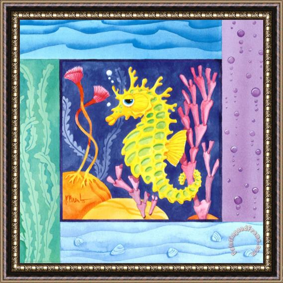 Paul Brent Seafriends Seahorse Framed Painting