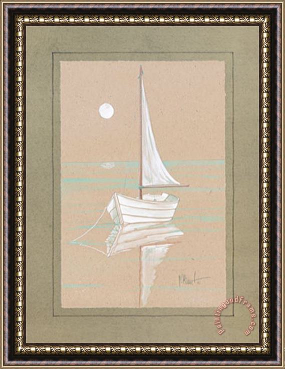 Paul Brent White Sailboat Framed Painting