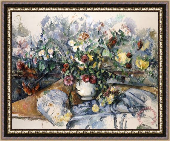Paul Cezanne A Large Bouquet of Flowers Framed Painting
