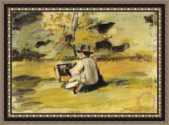 Paul Cezanne A Painter at Work Framed Painting