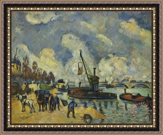Paul Cezanne Am Quai De Bercy in Paris Um 1876 Framed Painting