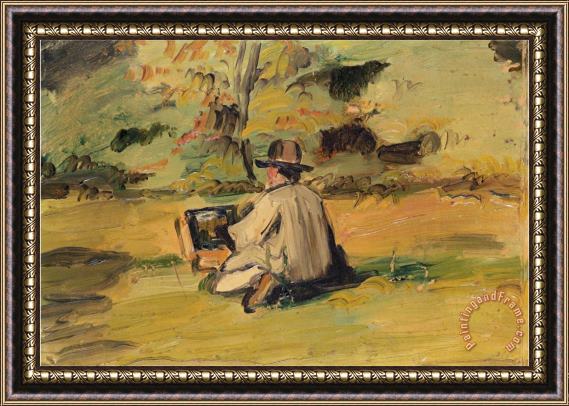 Paul Cezanne An Artist at Work Framed Painting