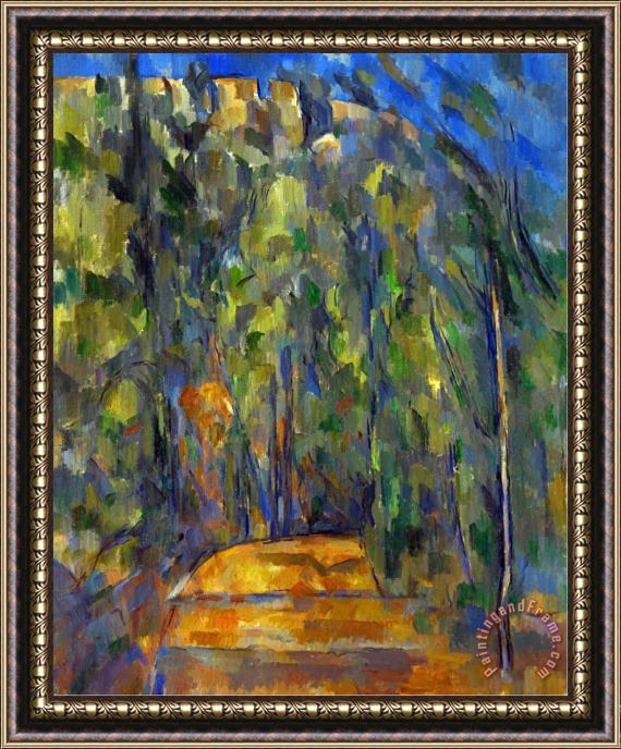 Paul Cezanne Bend in The Forest Road 1902 1906 Framed Painting