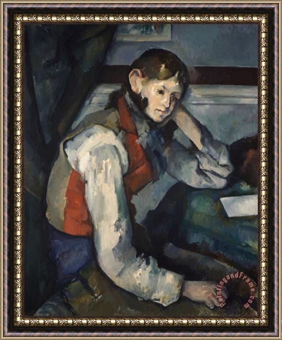 Paul Cezanne Boy in a Red Waistcoat Framed Painting