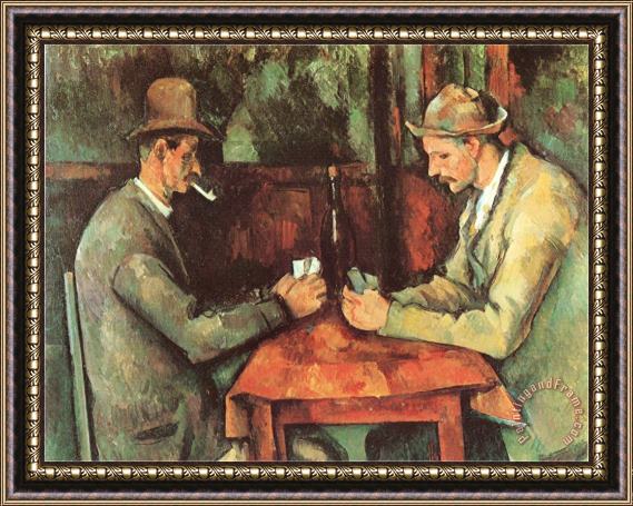Paul Cezanne Card Players C 1890 Framed Painting