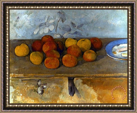 Paul Cezanne Cezanne Apples Biscuits Framed Painting