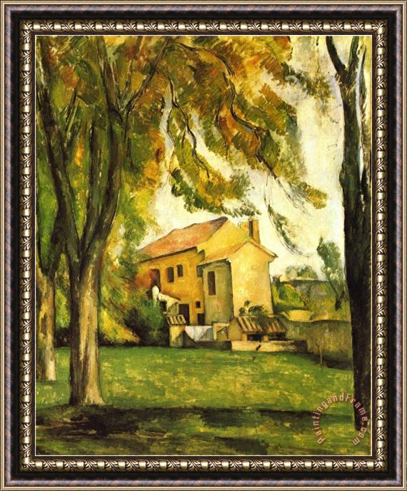 Paul Cezanne Chestnut Trees And Farm Jas De Bouffan Framed Painting