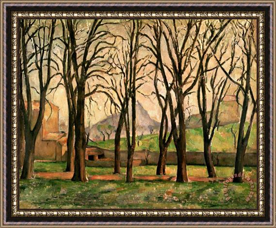 Paul Cezanne Chestnut trees at the Jas de Bouffan Framed Print