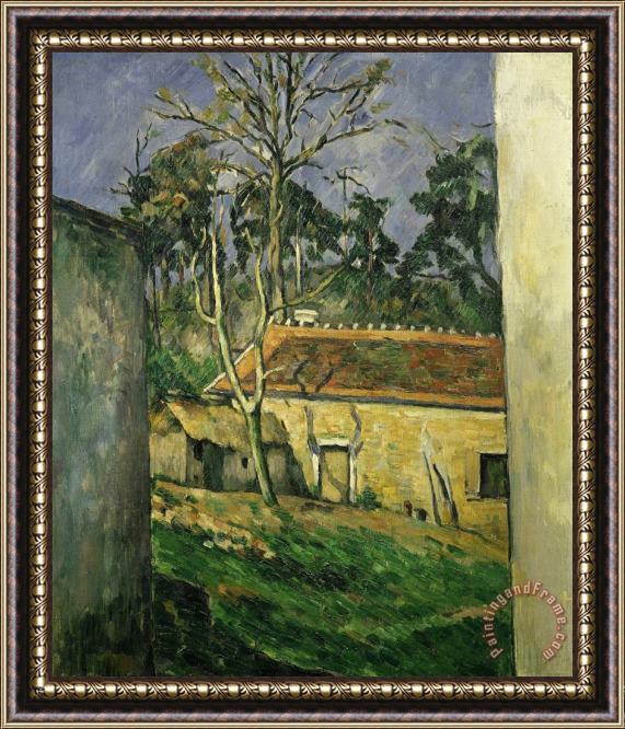 Paul Cezanne Cour De Ferme a Auvers Farmyard Auvers Sur Oise France 1879 80 Framed Painting