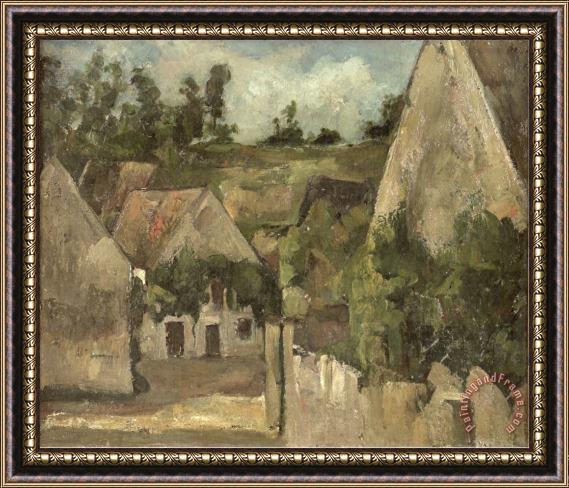 Paul Cezanne Crossroads at The Rue Remy Auvers C 1872 Framed Painting