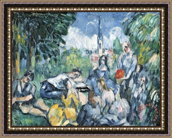 Paul Cezanne Dejeuner Sur L Herbe 1876 77 Oil on Canvas Framed Print