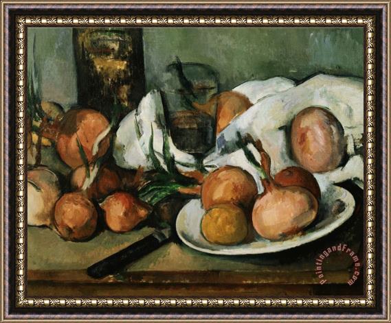 Paul Cezanne Detail of Still Life with Onions Framed Painting