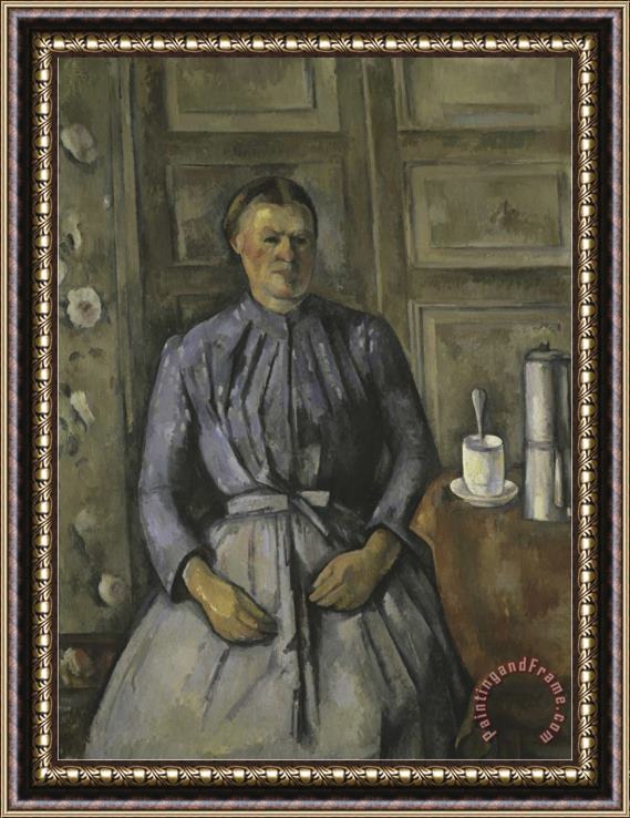Paul Cezanne Femme a La Cafetiere Framed Painting