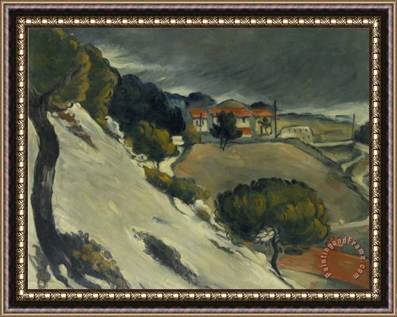 Paul Cezanne First Snow Near L Estaque 1870 Framed Painting