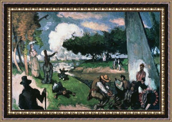 Paul Cezanne Fisherman Sunday Afternoon in July Framed Print