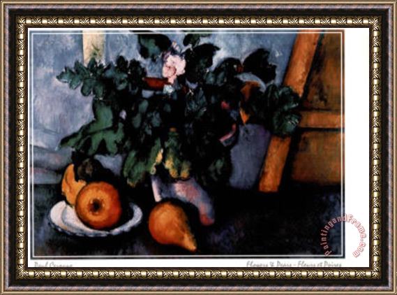 Paul Cezanne Flowers Pear Framed Painting