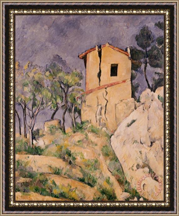 Paul Cezanne House with Cracked Wall Framed Painting