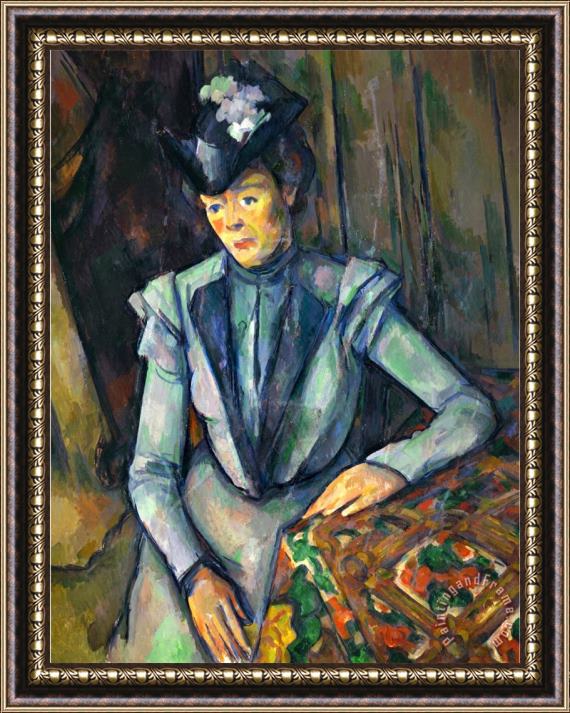 Paul Cezanne Lady in Blue 1900 1904 Framed Painting