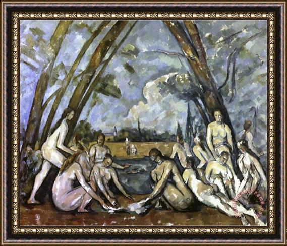 Paul Cezanne Les Grand Baigneuses No 1 Framed Painting